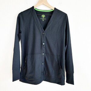 NWT Healing Hands Scrub Jacket XS Black Becca Button Up Nursing Healthcare